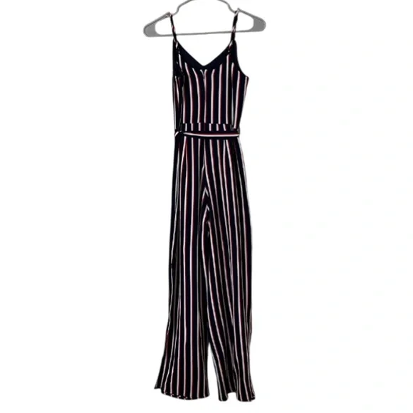 Monteau Sleeveless Striped Jumpsuit- S - Picture 2 of 10